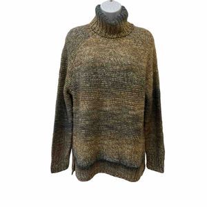 PRANA Women's Size M Turtleneck Wool Blend Multi Color Pullover‎ Knit Sweater